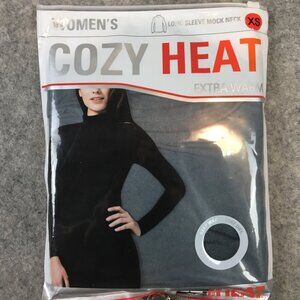 32 Degrees Top Womens XS Long Sleeve Mock Neck Base Layer Extra Warm Gray Solid